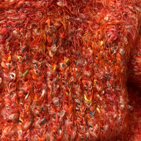 Free People Cozy Knit Sweater Flame Combo Color Size XL - Picture 9 of 12